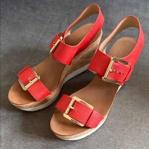 Michael Kors Red Wedge Sandals